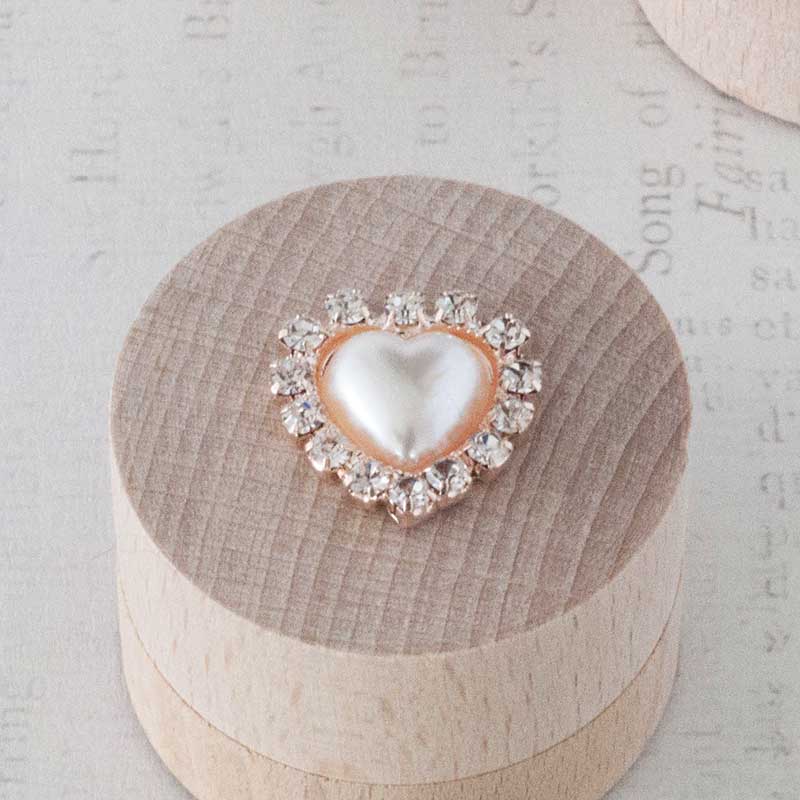 Pearl & Crystal Heart - Rose Gold