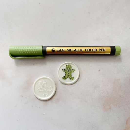 Wax Seal Highlighter Pen - Metallic Olive Green  ImagineDIY   