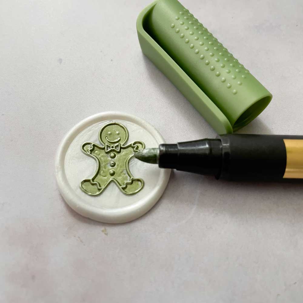 Wax Seal Highlighter Pen - Metallic Olive Green  ImagineDIY   