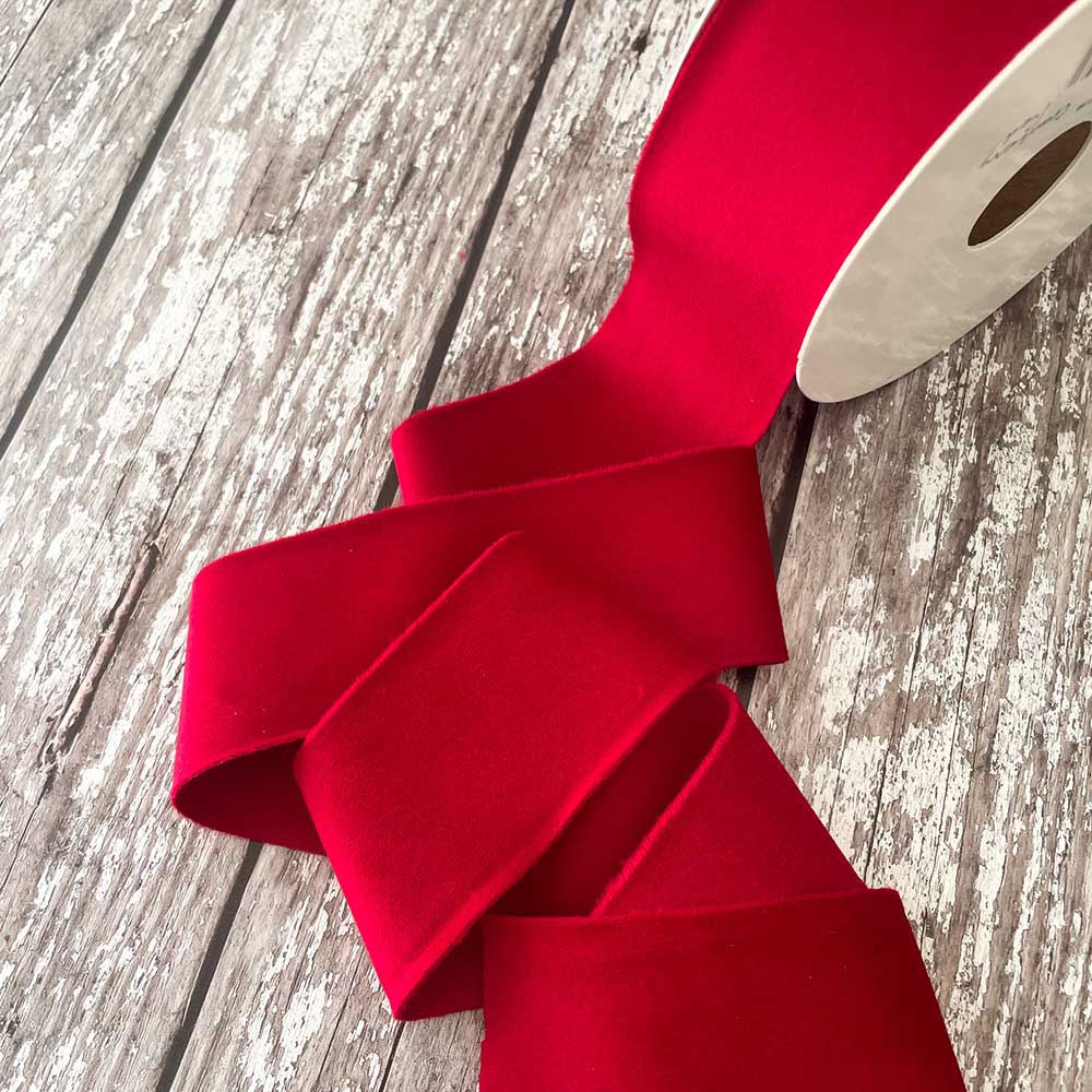 Deluxe Cranberry Red Velvet Ribbon 25mm - 1 Metre - Imagine DIY