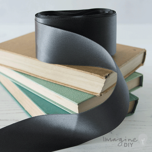 Charcoal Grey Satin Ribbon  ImagineDIY 38mm 1 Meter 