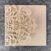 Rococo Laser Cut Pocket Fold Wedding Invitation- Champagne Gold Glitter  ImagineDIY   