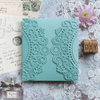 Doily Turquoise Wedding Invitation with insert and envelope  ImagineDIY   