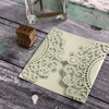 Doily Wedding Invitation - Pearlised Soft Green with insert and envelope  ImagineDIY   
