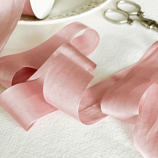 Silk Closed Edge Ribbon in Blush Pink  ImagineDIY   