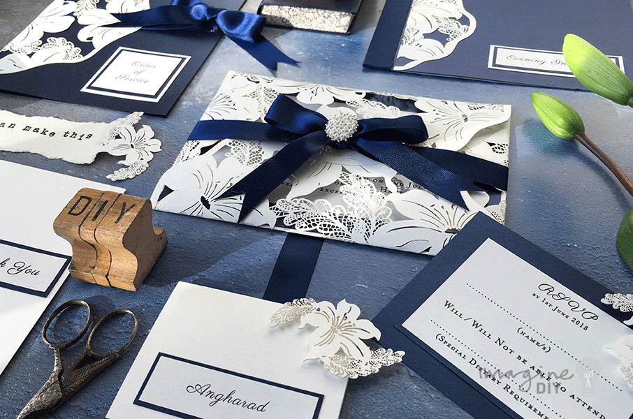 DIY_laser_cut_wedding_stationery_in_navy_and_white