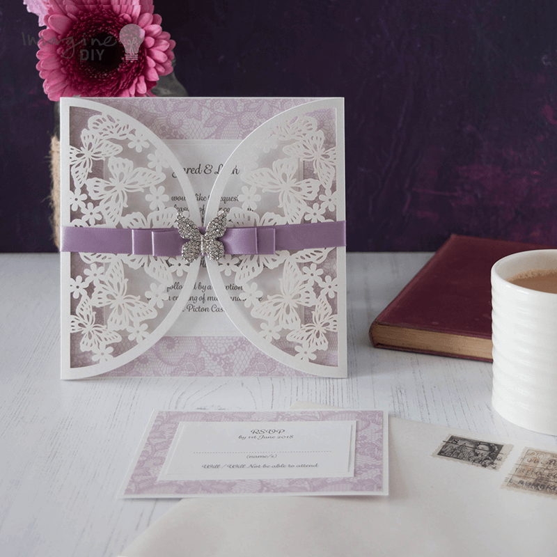 DIY_wedding_invitation_with_butterflies_and_lace_lilac