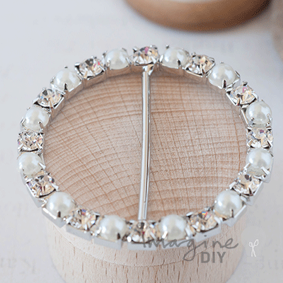 Crystal and Pearl Buckle Large  ImagineDIY   