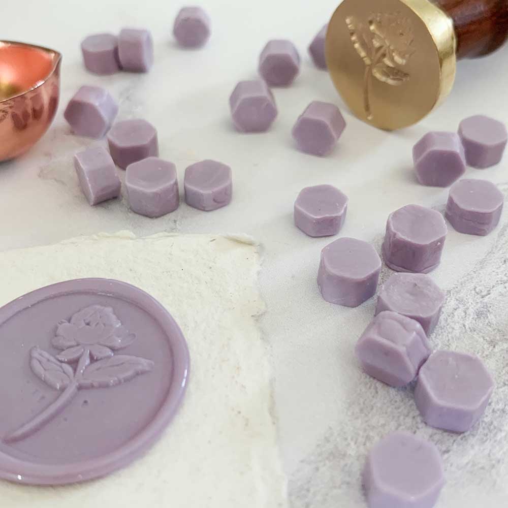 Lilac-sealing-wax-beads-wax-stamps