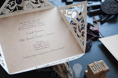 How to Make... DIY Rustic Laser Cut Wedding Stationery using extravaganza and floral kraft
