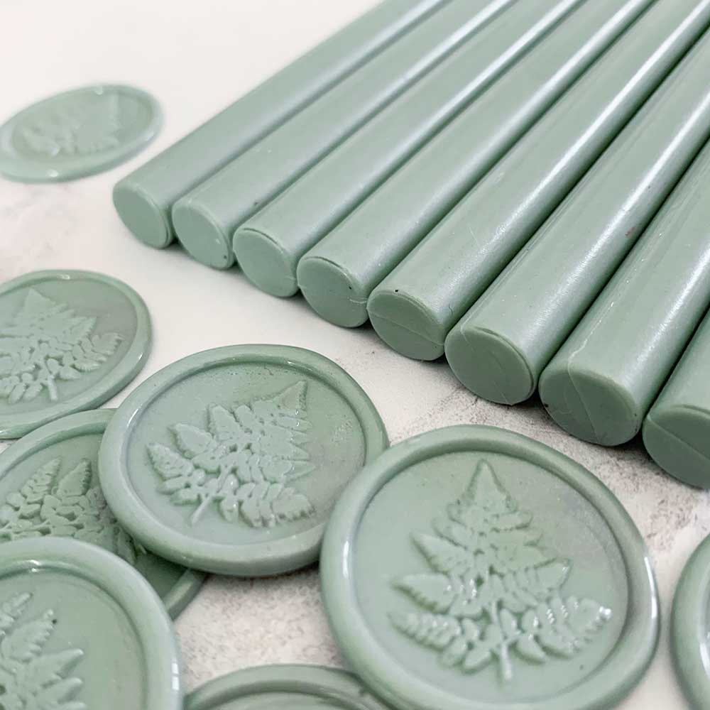 Sage-green-sealing-wax-sticks-glue-gun-wax