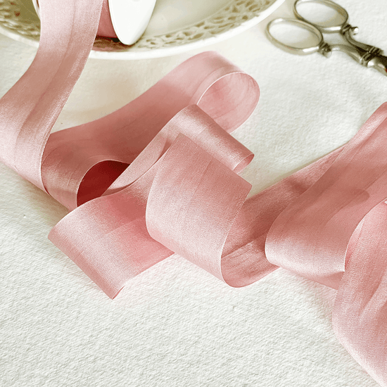 Silk Closed Edge Ribbon in Blush Pink  ImagineDIY   