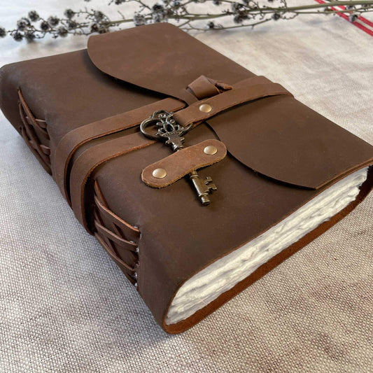 A5 Leather Bound Journal with Key Closure  ImagineDIY   