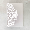 Elin Laser Cut Pocket Invitation in Pearlised White  ImagineDIY   