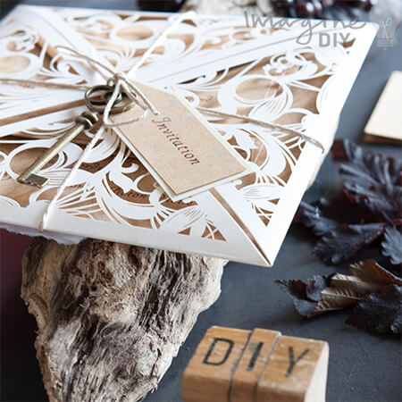 How to Make... DIY Rustic Laser Cut Wedding Invite using extravaganza and floral kraft