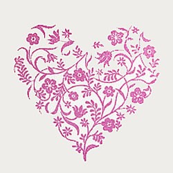 Flowery Heart 9x9 by Noolibird  ImagineDIY   