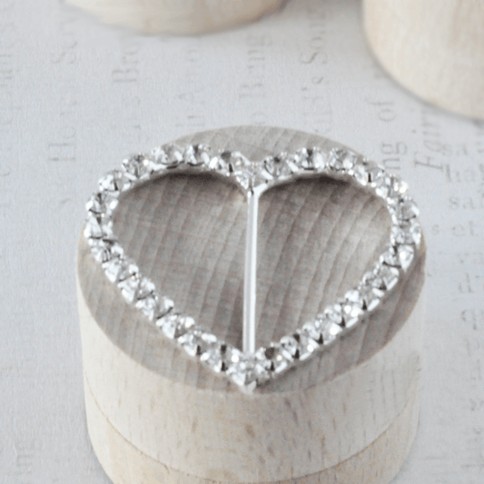 Heart Shaped Diamante Buckle 3cm  ImagineDIY   