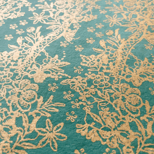 Edwardian Lustre in Sage Green and Gold (recycled cotton paper)  ImagineDIY   