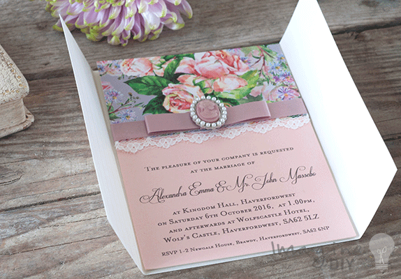 make_your_own_vintage_style_wedding_invitaiton_with_flowers_cameo_and_lace_shabby_chic