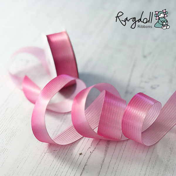 Pink Ombre Satin Ribbon 25mm - 10 Metre Roll - Imagine DIY