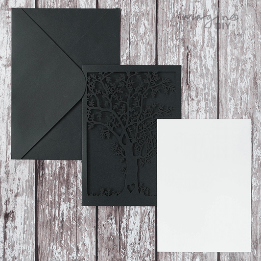 Matt Black Diamond Flap Envelope - 19.4x13.5cm  ImagineDIY   