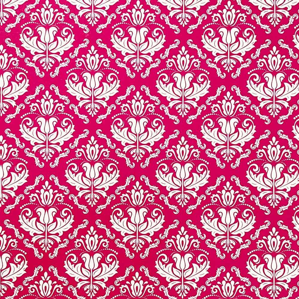 vintage-damask-pattern-paper-in-raspberry-red