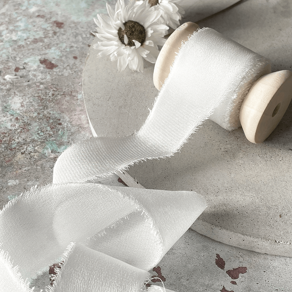 Silk Ribbon in White  ImagineDIY 25mm  